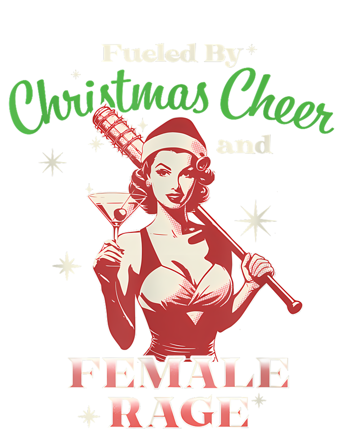 Fueled By Christmas Cheer And Female Rage Funny Liberal Performance Fleece Hoodie