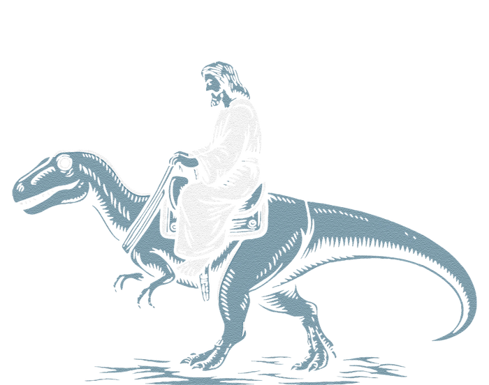 Funny Jesus Christ Saddled Up & Riding On A Trex Dinosaur T-Shirt