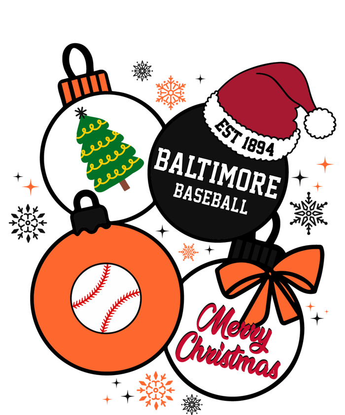 Merry Christmas Baltimore Baseball Est 1894 Women's Knotted Racerback Tank