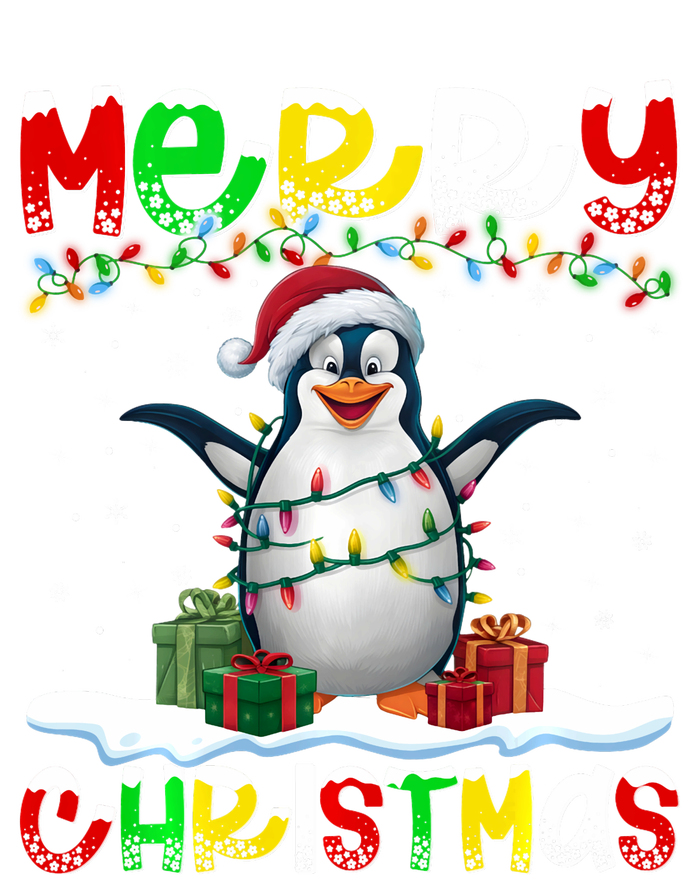 Xmas Lighting Santa Hat Emperor Penguin Merry Christmas Sweatshirt