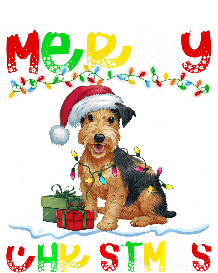 Xmas Lighting Santa Patterdale Terrier Dog Merry Christmas T-Shirt