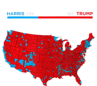 2024 Electoral Map Trump 312 Red 2024 Election Results Map Yupoong Adult 5-Panel Trucker Hat