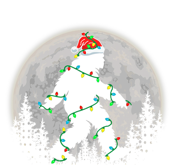 Bigfoot Santa Christmas Tree Lights Funny Xmas Sasquatch T-Shirt