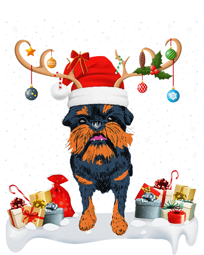 Xmas Lights Reindeer Santa Brussels Griffon Dog Christmas T-Shirt