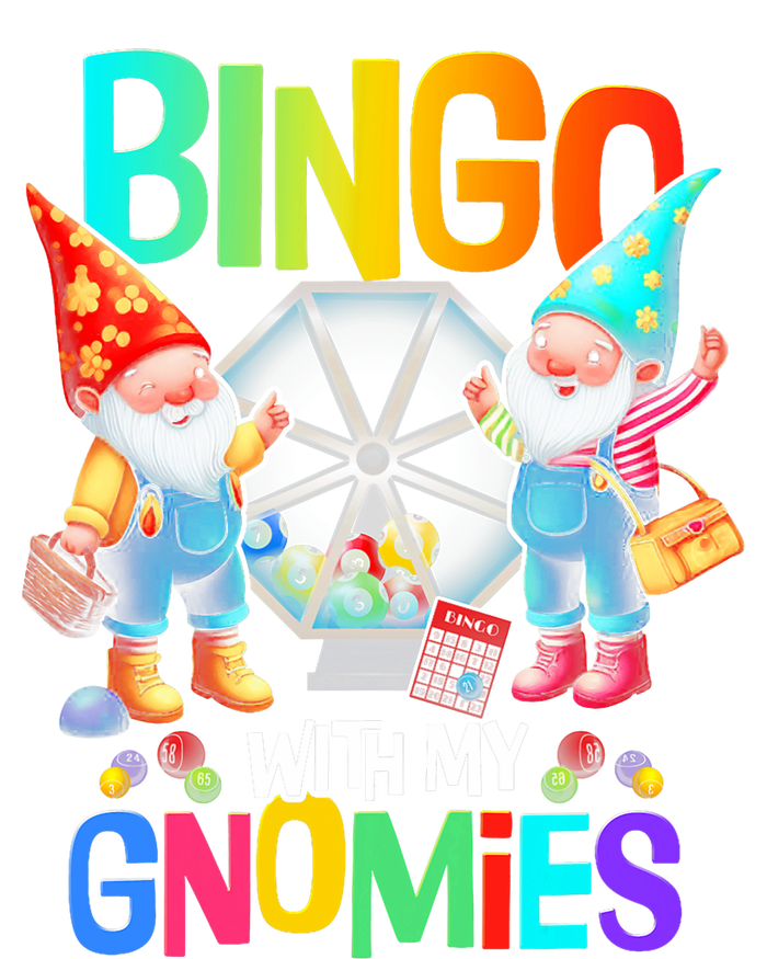 Bingo With My Gnomies Fun Bingo Gnome Squad Merry Christmas Striped Beanie with Solid Band