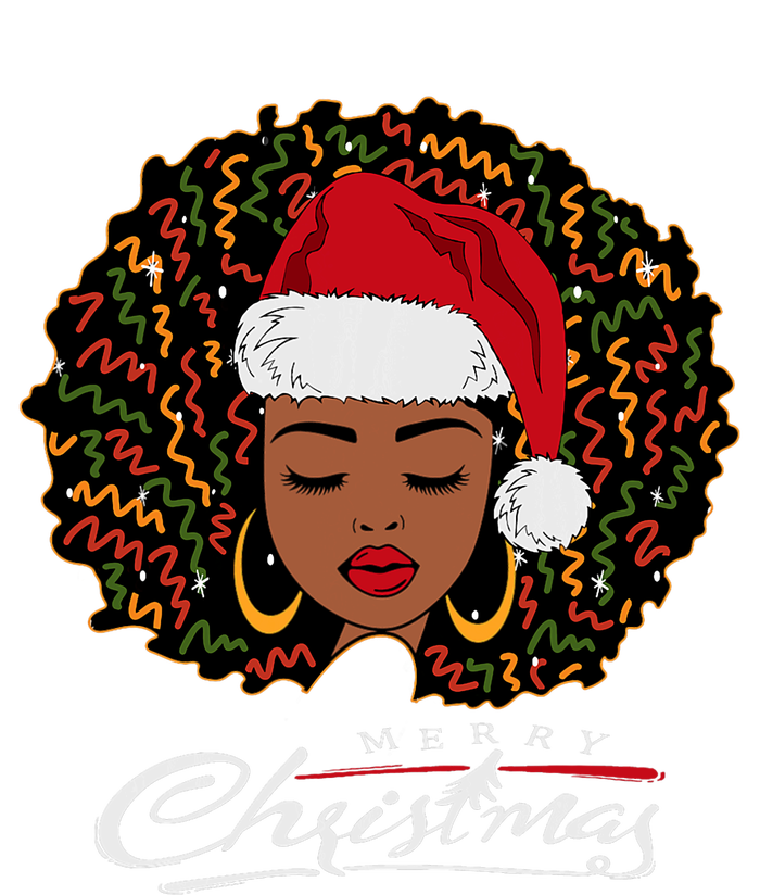 Black African Girl American Melanin Christmas Santa Hat T-Shirt