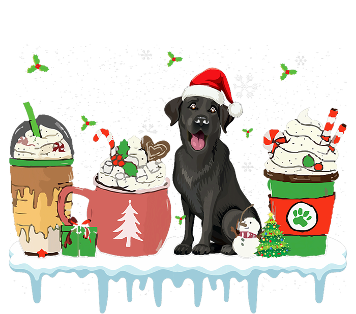 Black Lab Coffee Latte Winter Christmas Dog Mom Holiday T-Shirt