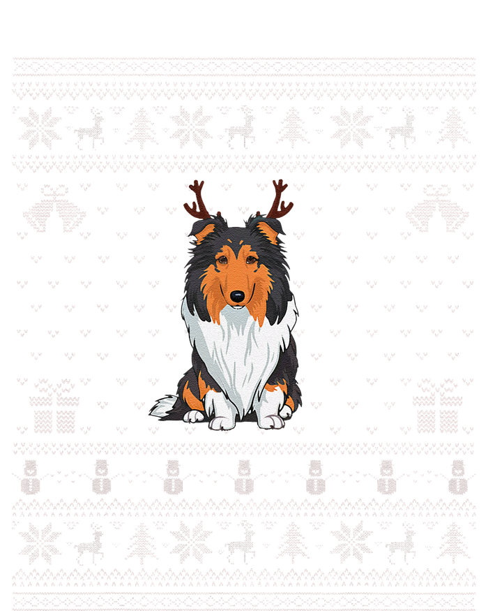 Ugly Xmas Sweater Style Rough Collie Dog Reindeer Christmas Tall Long Sleeve T-Shirt