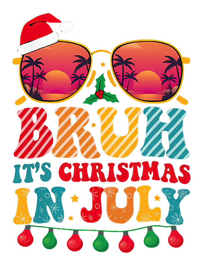 Bruh ItS Christmas In July Vintage Summer Santa Sunglasses Snapback Five-Panel Rope Hat