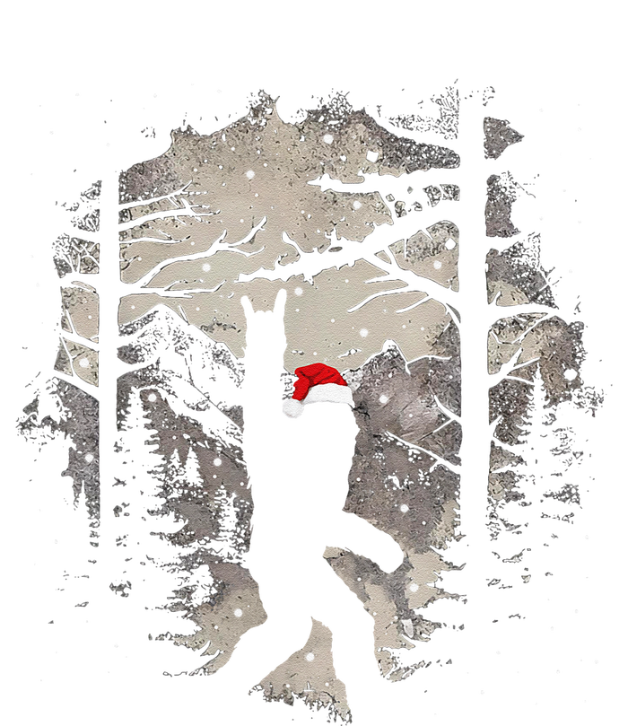 Christmas Bigfoot Santa Hat Funny Xmas Pj Sasquatch Rock On T-Shirt