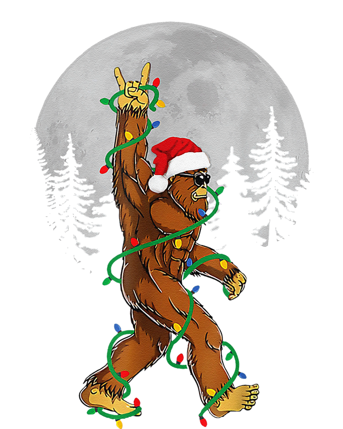 Bigfoot Santa Christmas Tree Lights Funny Xmas Sasquatch Softstyle Adult Sport Polo