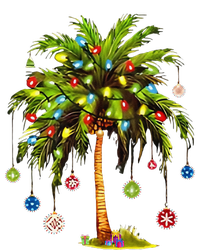 Christmas Palm Tree Light Hawaiian Tropical Xmas T-Shirt