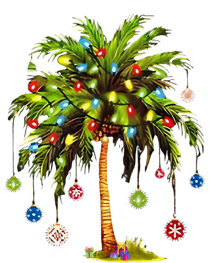 Christmas Palm Tree Light Hawaiian Tropical Xmas T-Shirt