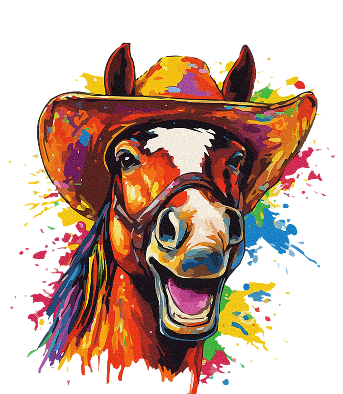 Funny Cowboy Horse Illustration Laugh T-Shirt