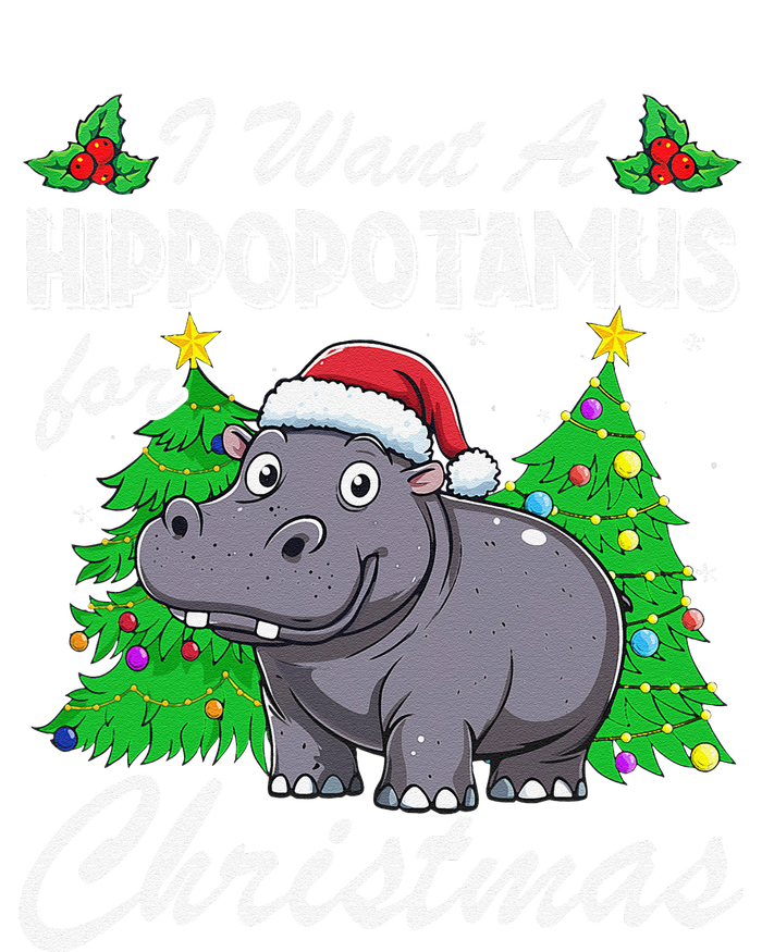 I Want A Hippopotamus For Christmas Xmas Hippo Lover Funny Cooling Performance Long Sleeve Crew