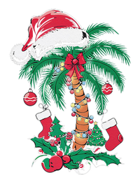 Merry Beachmas Santa Christmas Palm Tree Funny Xmas Tall Long Sleeve T-Shirt