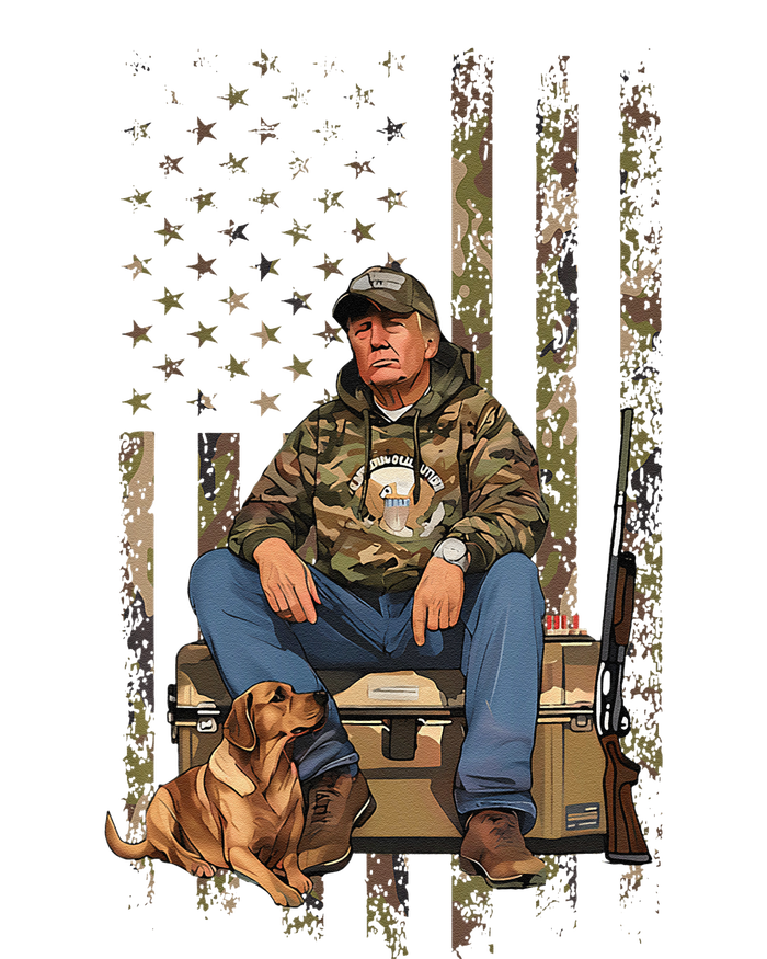 Trump With Dog Duck Waterfowl Hunting Camo President Trump Hoodie