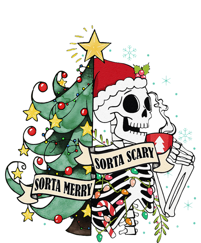 Funny Christmas Sorta Merry Sorta Scary Skeleton Xmas Tree Magnet