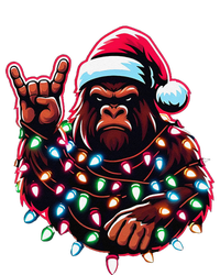 Bigfoot Santa Christmas Lights Funny Xmas Sasquatch Rock On T-Shirt