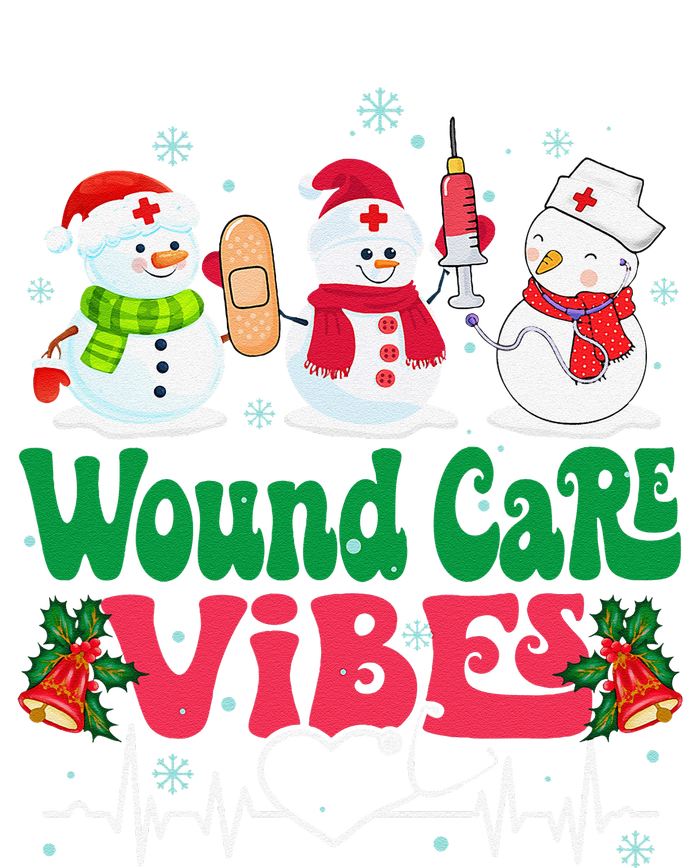 Wound Care Vibes Nurse Snowman Stethoscope Funny Christmas T-Shirt