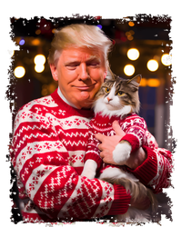 Funny Trump Christmas Sweater For Cat Lovers Xmas Pajamas T-Shirt