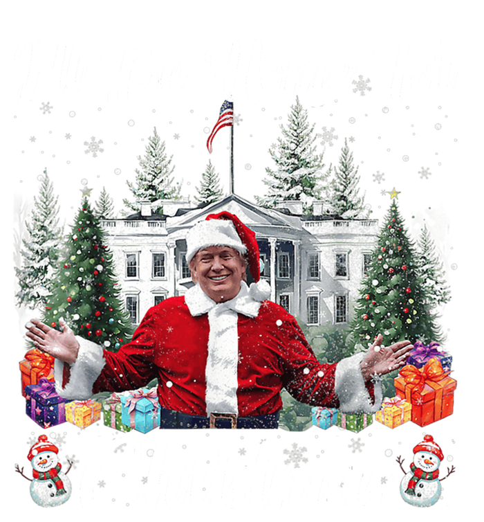 Donald Trump Ill Be Home For Christmas Santa White House Women's Flannel Pajama Set