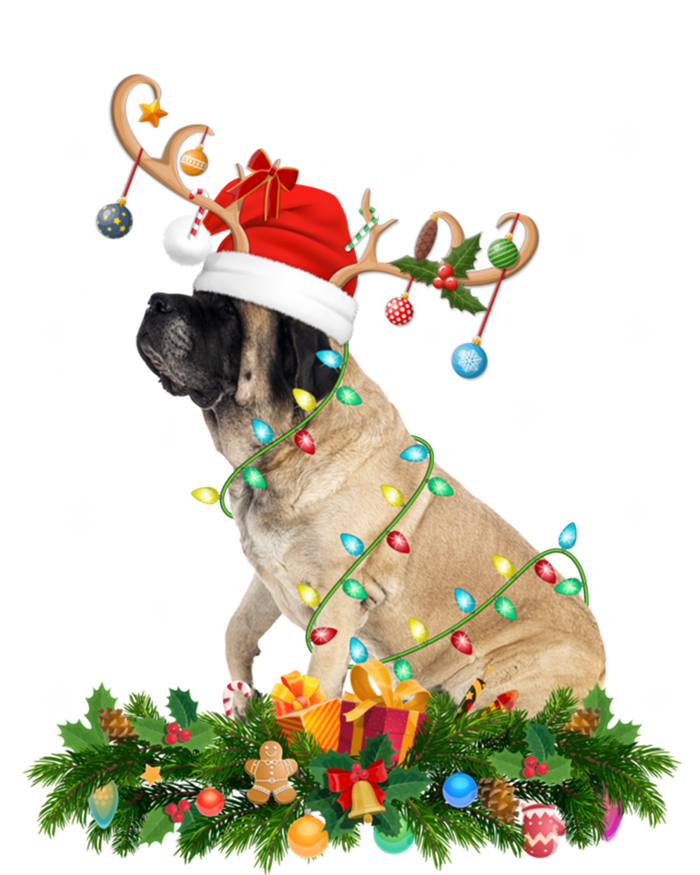 Xmas Holiday Reindeer Santa English Mastiff Dog Christmas Meaningful Gift Canvas