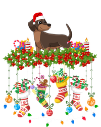 Xmas Light Santa Hat With Xmas Socks Dachshund Dog Lovers Gift Tote Bag