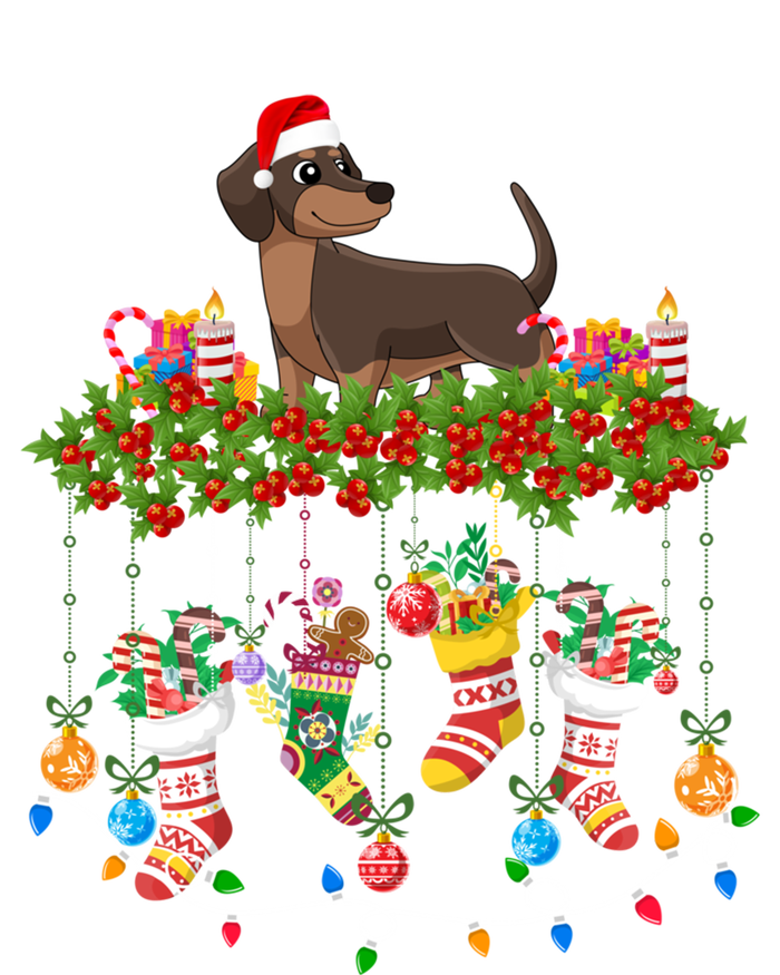 Xmas Light Santa Hat With Xmas Socks Dachshund Dog Lovers Gift Tote Bag