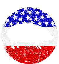 Pig Roast Retro Style Bbq Cookout American Flag T-Shirt