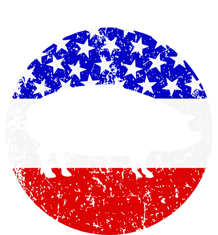 Pig Roast Retro Style Bbq Cookout American Flag T-Shirt