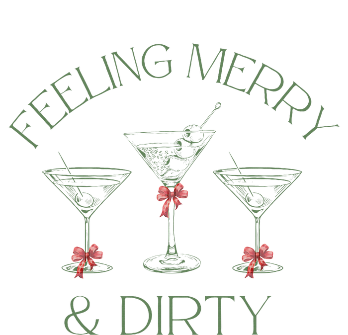 Feeling Merry And Dirty Martini Glasses Christmas Festive Youth Performance Sprint T-Shirt