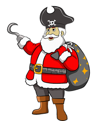 Caribbean Buccaneer Christmas Freebooter Boy Santa Pirate Kids T-Shirt