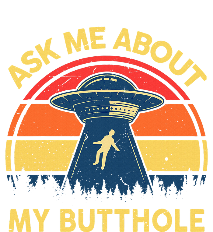 Ask Me About My Butthole Cute Alien Costume Adults Ufo Women's Crop Top Tee