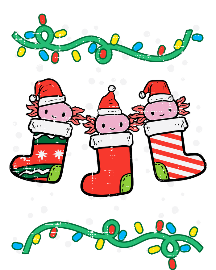 Christmas Stockings Axolotls Cute Xmas Girl T-Shirt