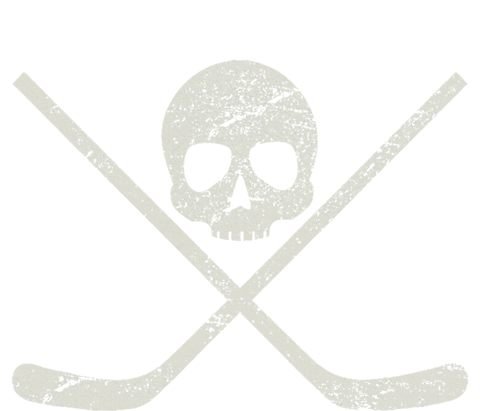 Distressed Ice Hockey Goon Pirate Skull Sticks Sustainable Bucket Hat