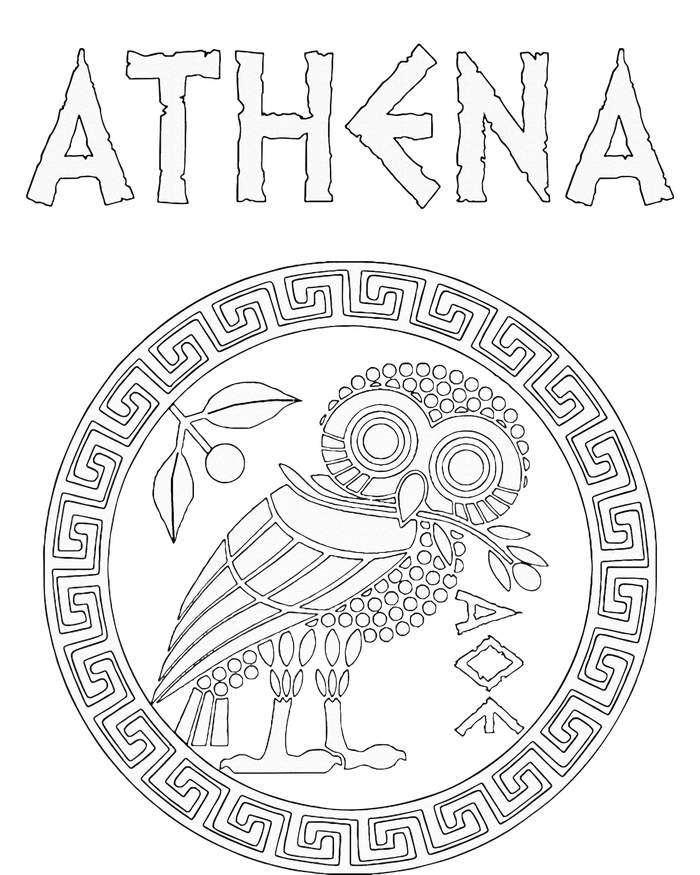 Athena Greek Goddess Of Wisdom And War Athenian Owl Symbol T-Shirt