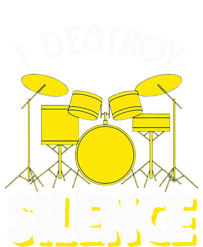 I Destroy Silence Drum Funny Drummer Womens Cotton Relaxed Long Sleeve T-Shirt