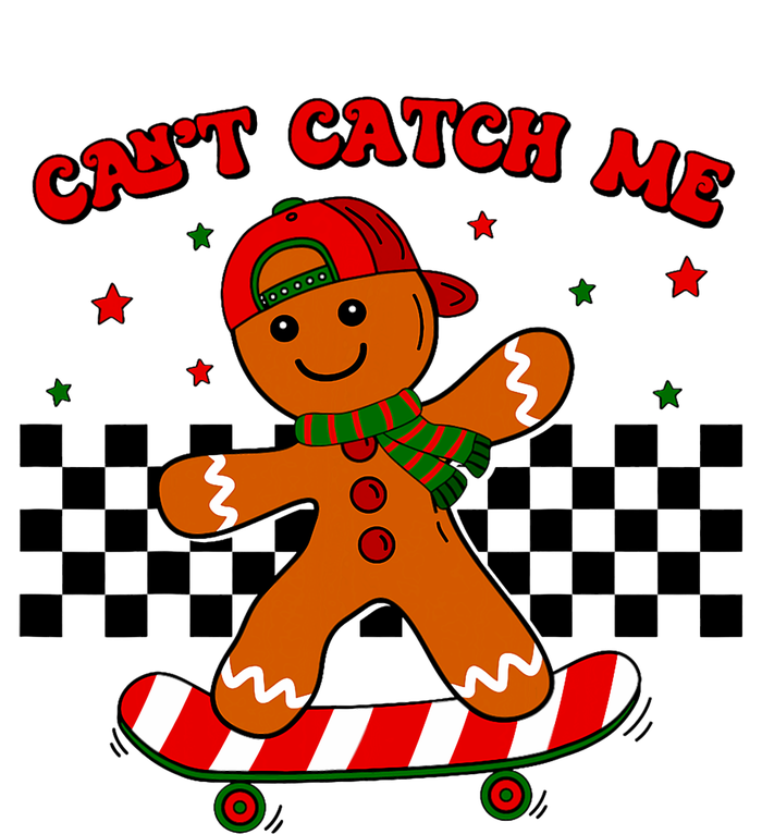 CanT Catch Me Merry Christmas Boy Skateboarding Gingerbread T-Shirt