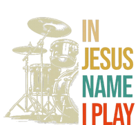 In Jesus Name I Play Vintage Drum Flat Bill Trucker Hat