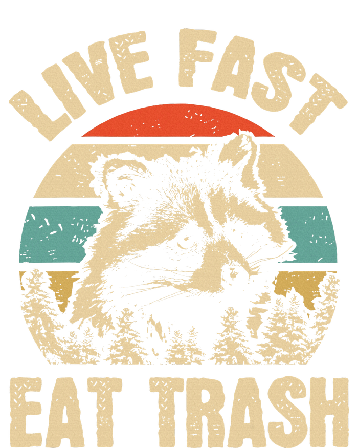 Live Fast Eat Trash Funny Raccoon Camping Or Hiking Lover High Crown Mesh Back Trucker Hat