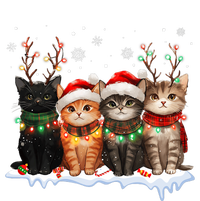 Cat Christmas Light Reindeer Santa Christmas Cat Lover T-Shirt