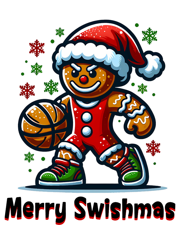 Christmas Basketball Merry Swishmas Funny Gingerbread Man T-Shirt