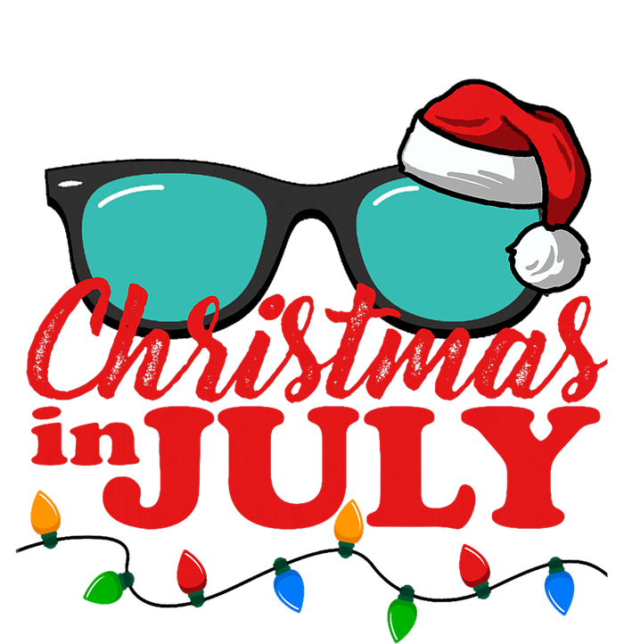 Christmas In July Santa Hat Sunglasses Summer Celebration T-Shirt