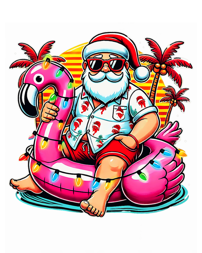 Christmas In July Santa Flamingo Float Summer Xmas T-Shirt