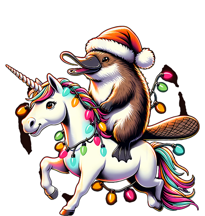 Christmas Lights Platypus Riding Unicorn T-Shirt