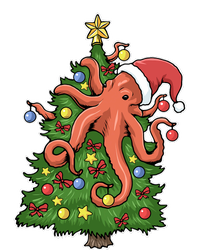 Christmas Octopus Kraken Squid Merry Christmas Tree Hooded Wearable Blanket