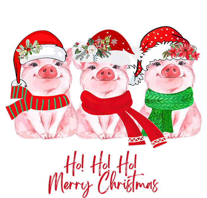 Christmas Pigs Ho Ho Ho Merry Christmas Christmas Farm Women's Crop Top Tee