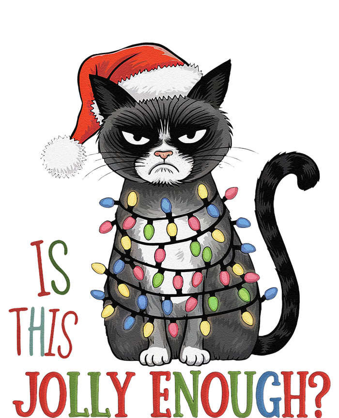 Is This Jolly Enough Xmas Grumpy Christmas Cat T-Shirt