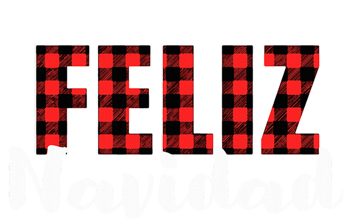 Feliz Navidad Plaid Christmas Spanish Family Drawstring Bag